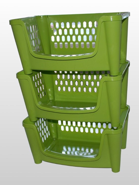 Stapelregal Stapelkorb 3er Set Aufbewahrung Korb Wäschekorb stapelbar